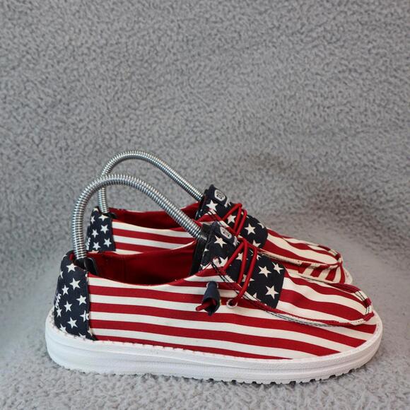 Hey Dude Wally Americana USA Flag Men Sz 6 Patriotic 4th - Picture 4 of 9